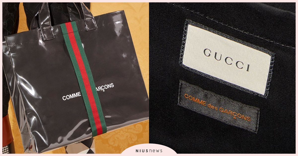 GUCCI美包再一咖！聯手COMME des GARÇONS推紅綠織帶PVC包| GUCCI